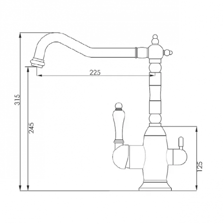 Кухонный смеситель Fabiano FKM 314 Brass Antique A-36